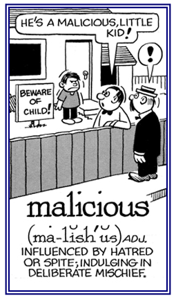 Relating to hatred or spite against others.