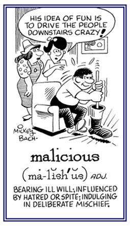 Wanting bad things to happen to the people in the apartment below him.