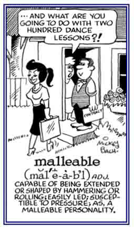 Easily led or susceptible to charm.