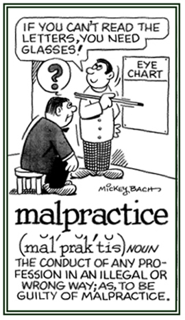 The wrong conduct or misbehavior of any professional person or organization.