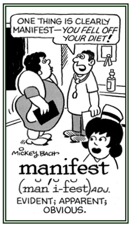 Easily perceived by observing a condition.