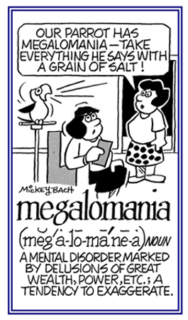 A mental disorder with delusions of great power.