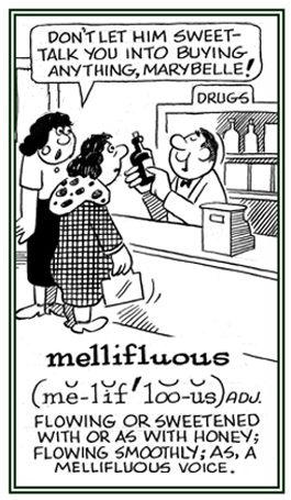 A verbal presentation that flows smoothly and pleasantly .