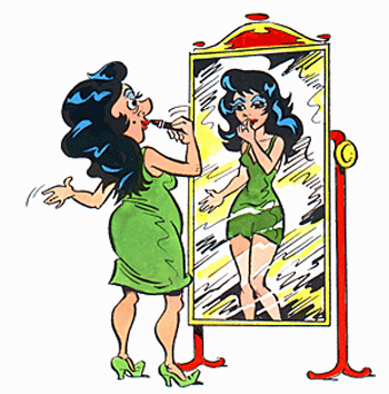 A woman sees herself as being a younger woman.