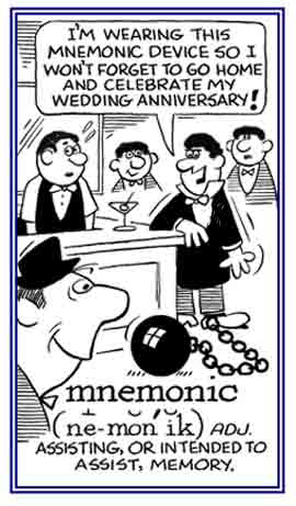 A reference to anything that is intended to assist one's memory.