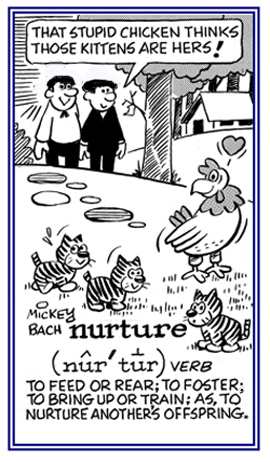 To feed, to foster, to bring up or rear.