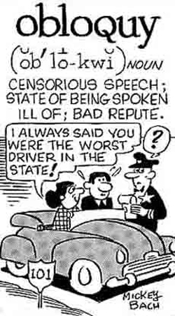 Bad talking about someone.