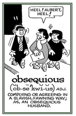 Too eager to help or to obey another person.