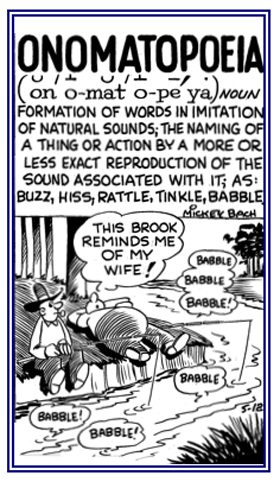 Words that come from an imitation of sounds.