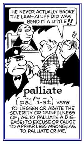 To attempt to decrease or to conceal the serousness of a crime with excuses.