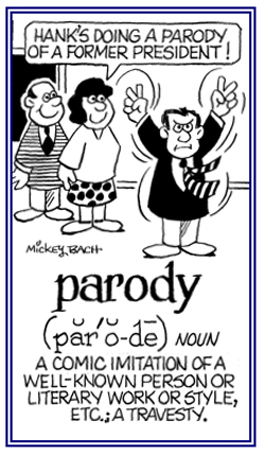 A comic imitation a literary work or style.