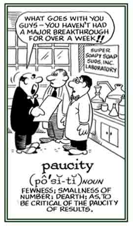 Scarcity or an insufficient amount.