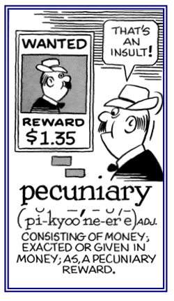 A reward that is paid with money.