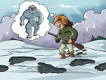 Young hunter sees a macropod.