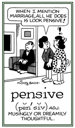 Resembling a deep thoughtfulness.