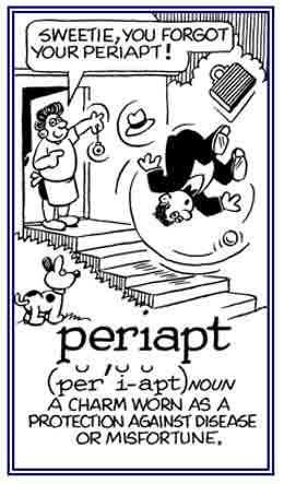 A charm worn as protection against disease, etc.