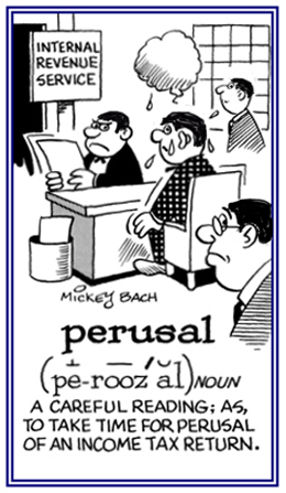 The reading of information.