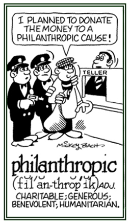 Conveying generosity for others.