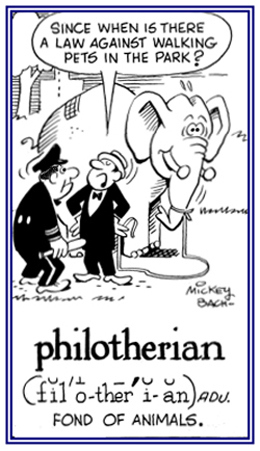 Conveying a fondness for animals.