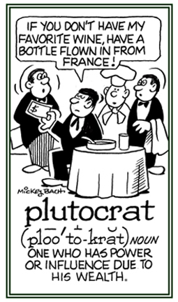 Someone who has power or influence because of his or her wealth.