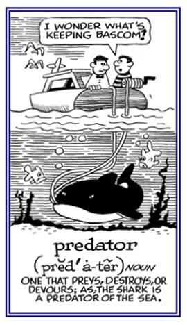 A creature that destroys and devours various species of animals in the sea.