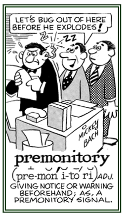 A warning beforehand as a signal that something is about to happen.