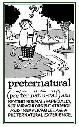 Pertaining to something that is strange and unnatural.