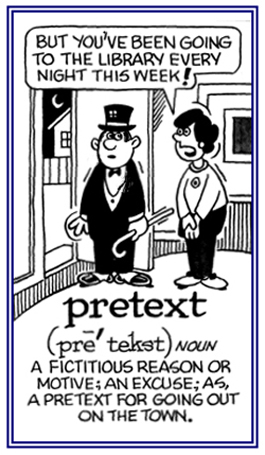 A fictitious purpose for an activity.