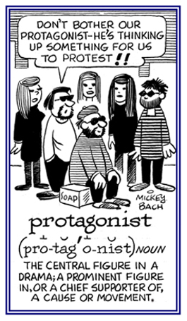 A primary chaster in a play or drama.