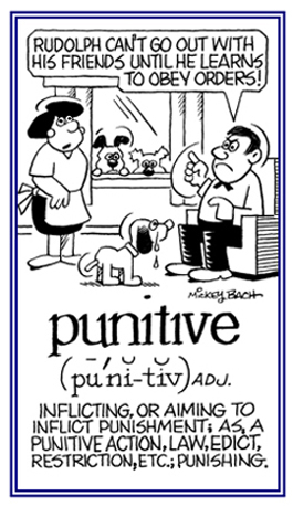 A punitive action for disobedience.