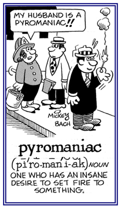 Someone who has an insane desire to set fires.