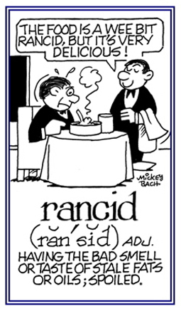 A reference to having a bad smell or taste.