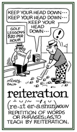 A repetition of words.