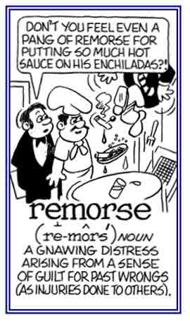 A bad feeling from a sense of guilt for doing something wrong.