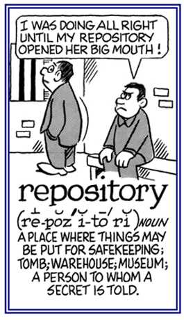 A place for safekeeping; a person to whom a secret is told.