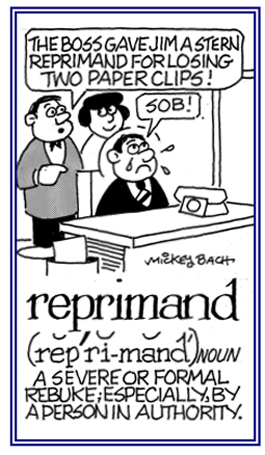 A severe rebuke; especially, by an authority.