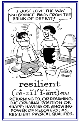 Returning to the original position or shape; showing recovery.