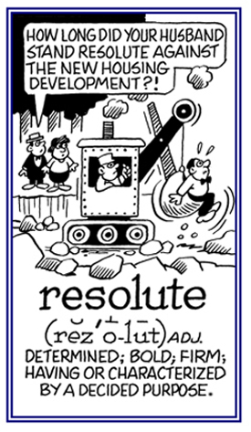 Relating to a determined and firm person.