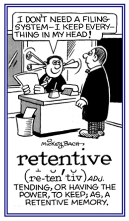 Conveying the power to have a retentive mind.