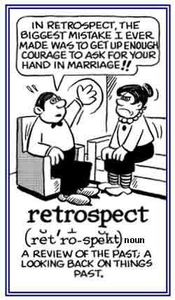 A look back on something from the past.