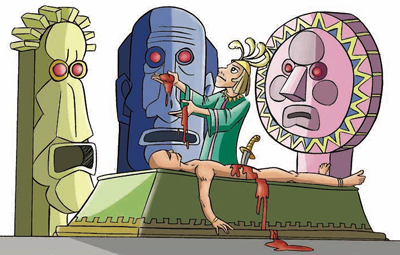 Human sacrifice to multiple gods.