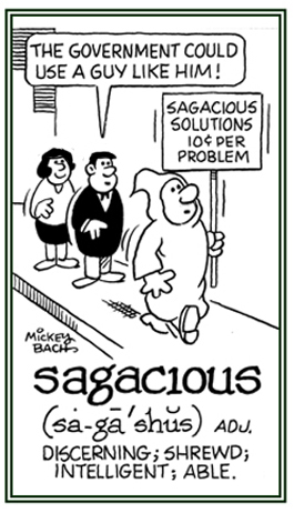 Referring to being shrewd an intelligent.