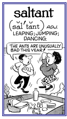 Leaping and jumping around.