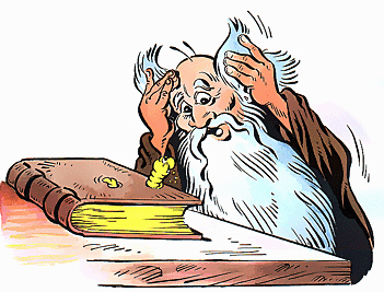 A worm is eating in a book.