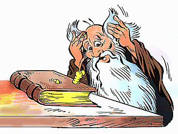 Worm is coming out of a book.