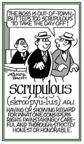 Pertaining to being strictly honest or honorable.