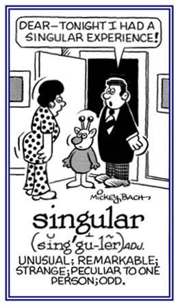 Characteristic of being unique or very odd.