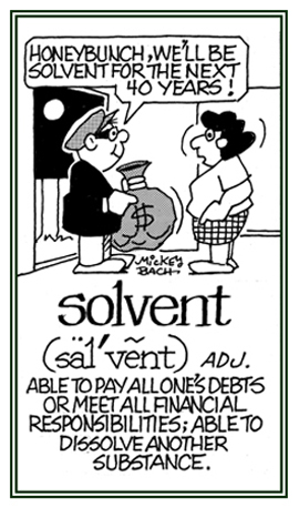 Relating to being able to pay one's  debts.