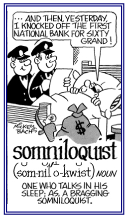 Someone who talks in his or her sleep.