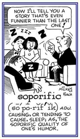 Characteristic of causing people to go to sleep.